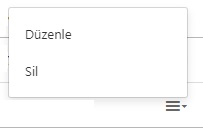 Şirket kaydı için Düzenle ve Sil seçenekleri